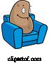 Vector of Cartoon Lazy Couch Potato on a Blue Chair by Cory Thoman