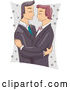 Vector of Cartoon Male Same Sex Couple Embracing at Their Wedding by BNP Design Studio