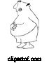 Vector of Cartoon Outlined Chubby Guy Holding His Tunny and Butt and Trying to Hold in a Bowel Movement by Djart