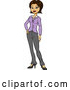 Vector of Cartoon Proud Professional Hispanic Businesswoman Posing by Cartoon Solutions