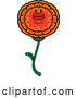 Vector of Cartoon Sleeping Marigold Flower Character by Cory Thoman