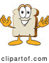 Vector of Cartoon Slice of White Bread Food Mascot Character with His Arms Open by Toons4Biz