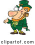 Vector of Cartoon St Patricks Day Leprechaun Presenting by Toonaday