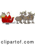 Vector of Cartoon Team of Moose Ready to Pull Santas Christmas Sleigh by Djart