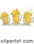 Vector of Cartoon Three Beer Mugs with Froth by BNP Design Studio