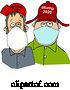 Vector of Cartoon Trump Supporters Wearing Covid-19 Face Masks by Djart