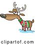 Vector of Cartoon Unhappy Reindeer in an Ugly Christmas Sweater by Toonaday