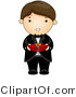 Vector of Cartoon Wedding Ring Bearer Boy Wearing Tuxedo by BNP Design Studio