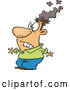 Vector of Cartoon White Brain Blasted Guy with a Smoking Head by Toonaday
