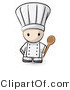 Vector of Cartoon White Chef Holding a Mixing Spoon by Leo Blanchette