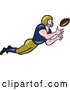 Vector of Cartoon White Male American Football Girdiron Player Catching a Football by Patrimonio