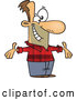 Vector of Cartoon White Welcoming Guy Wearing a Plaid Shirt by Toonaday
