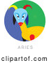 Vector of Circular Aries Astrology Scene by