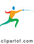 Vector of Colorful Athlete Fencing by Patrimonio