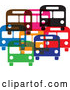 Vector of Colorful Buses by ColorMagic