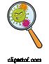 Vector of Coronavirus Mascot Character Under a Magnifying Glass by Hit Toon