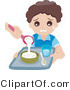 Vector of Crying School Boy Getting Cafeteria Food by BNP Design Studio