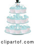 Vector of Cupcakes with Blue Icing on a Snowman Stand Display by Elaineitalia