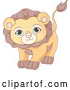 Vector of Cute Adorable Male Lion with Green Eyes by Pushkin