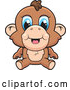 Vector of Cute Baby Monkey with Blue Eyes by Cory Thoman