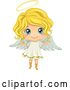 Vector of Cute Blond White Girl in an Angel Costume by BNP Design Studio