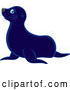 Vector of Cute Blue Sea Lion by Alex Bannykh