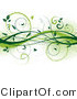 Vector of Dark Green Vines with Butterflies - Digital Web Design Border Background Element by KJ Pargeter