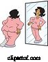 Vector of Delusional Cartoon Fat Black Lady Seeing Herself As Skinny in the Mirror by Johnny Sajem