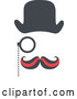 Vector of Detective with a Curling Mustache, Hat and Monocle by Cherie Reve