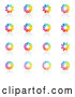 Vector of Digital Collage of Rainbow Circle Logo Designs or App Icons by Elena