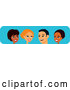 Vector of Diverse Black, White and Hispanic Men and Women Chatting by Monica