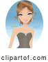 Vector of Elegant Dirty Blond White Lady in a Prom Dress by Melisende Vector