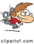 Vector of Energetic Cartoon Wind up Boy Running by Toonaday
