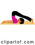 Vector of Fit Black Lady Doing a Yoga Plough Pose by Monica