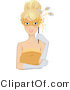Vector of Girl Holding a Mask at a Masquerade Ball by BNP Design Studio