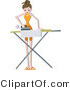 Vector of Girl Ironing Clean Clothes by BNP Design Studio