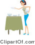 Vector of Girl Setting the Table by BNP Design Studio