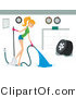 Vector of Girl Spraying out a Garage by BNP Design Studio