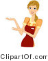 Vector of Girl Wearing Apron, Presenting Stance by BNP Design Studio