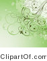 Vector of Green Floral Vines - Grunge Background Design by KJ Pargeter