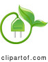 Vector of Green Leaf and Electrical Plug by Vector Tradition SM