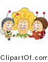 Vector of Group of 3 Happy Babies Wearing Bee, Flower and Ladybug Costumes by BNP Design Studio