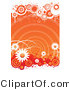 Vector of Grungy Orange Retro Styled Floral Background with White Daisies and Circles by Vector Tradition SM