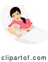 Vector of Happy Black Haired New Mom Laying with Her Newborn Baby by BNP Design Studio