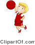 Vector of Happy Boy Jumping with Basketball by BNP Design Studio