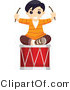 Vector of Happy Boy Sitting on a Musical Drum by BNP Design Studio