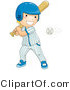 Vector of Happy Boy Swinging at Baseball by BNP Design Studio