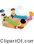 Vector of Happy Boys and Girls Playing on Teeter Totters at a Park by BNP Design Studio