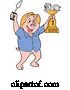 Vector of Happy Cartoon Pig Chef Holding up a Bbq Trophy Award by LaffToon