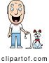 Vector of Happy Cartoon Senior Guy Ready to Walk His Dog by Cory Thoman